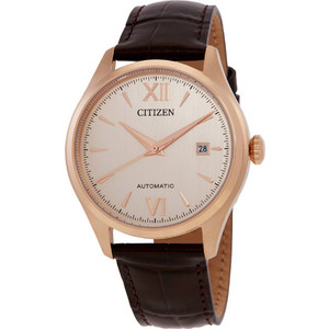 Ρολόι Citizen Automatic Gold Dial Leather Band NJ0243-06A - Ανδρικό Ρολόι Citizen Automatic Gold Dial Leather Band NJ0243-06A - Ανδρικό
