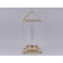 ΦΑΝΑΡΙ ΜΕΤΑΛΛΙΚΟ ΧΡΥΣΟ 15x34cm ESTHETI EUROLAMP Gold iron-glass ΣΙΔΕΡΟ, ΓΥΑΛΙ