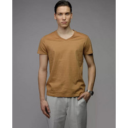 Devergo Ανδρικό Ριγέ T-Shirt 4039 - Tan
