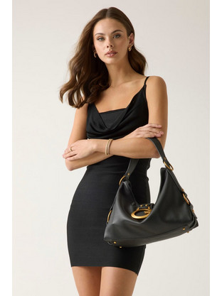 Guess Arisa Mini Καλοκαιρινό Φόρεμα για Γάμο / Βάπτιση Ντραπέ Μεταξωτό Μαύρο W6GK83Z0686
