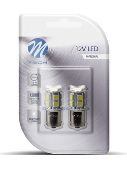 P21W 12V BA15s LED 13xSMD5050 ΛΕΥΚΟ (ΜΟΝΟΠΟΛΙΚΟ) BLISTER 2ΤΕΜ. M-TECH
