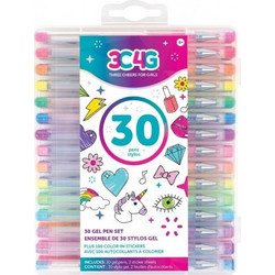 3C4g | Σετ Με 30 Gel Στυλό Και 100 Αυτοκόλλητα