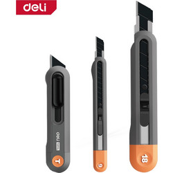 DELI UTILITY KNIFE SET 3PCS SK2 BLACK ORANGE