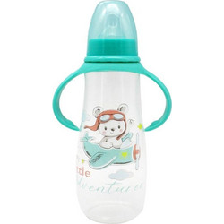 Honey Baby Πλαστικό Μπιμπερό με Θηλή Σιλικόνης 0m+ Little Adventurer 300ml