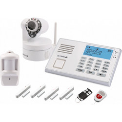 Olympia GSM 9081 IP Ασύρματο Σύστημα Συναγερμού με 1 Κάμερα, 1 Ανιχνευτή Κίνησης, 4 Αισθητήρες Πόρτας, 1 Σειρήνα, 1 Τηλεχειριστήριο, Κέντρο, Πληκτρολόγιο (GSM)