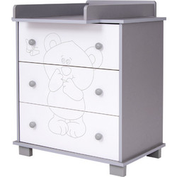 Βρεφική Συρταριέρα Bear & Butterfly Silver 90x48x83cm