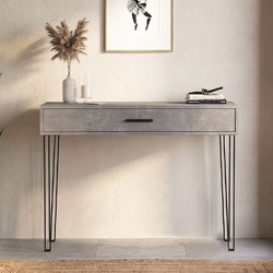 Κονσόλα Rochel Megapap χρώμα γκρι σκυροδέματος 120x35x89,8εκ