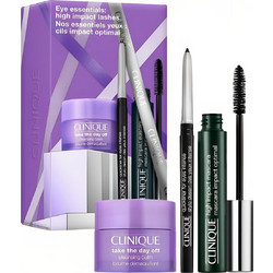 Eye Essentials: High Impact Lashes Set (High Impact(TM) 01 Black Mascara 7ml, Quickliner(TM) 01 Intense Black For Eyes Intense 0.14g, Take The Day Off(TM) Cleansing Balm 15ml.)