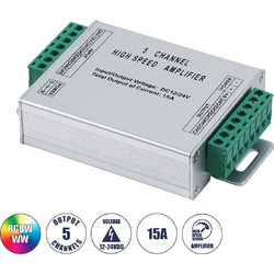 GloboStar 73395 High Speed LED Amplifier - Ενισχυτής Σήματος Υψηλών Ταχυτήτων LED 5 Καναλιών 12-24V 23541