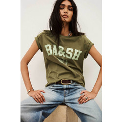 ba&sh γυναικείο T-shirt μονόχρωμο με letter print Ioni - IONIH26 Χακί