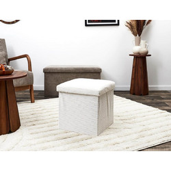 Σκαμπό Scott Home Deco Factory με αποθηκευτικό χώρο και διαστάσεις 38x38x38cm - White - HOME DECO FACTORY