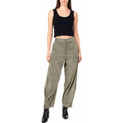 Moutaki Κοτλέ Wide Leg Παντελόνι Χακί