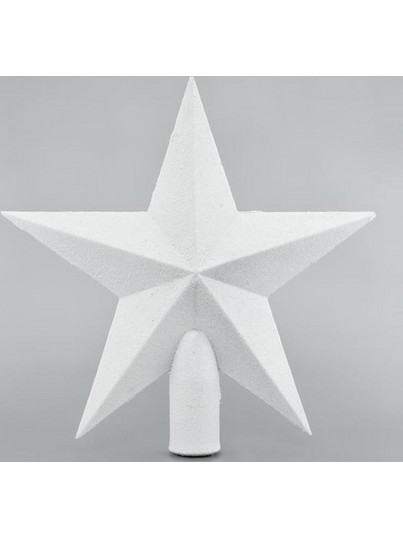 ΚΟΡΥΦΗ ΔΕΝΤΡΟΥ ΑΣΤΕΡΙ ΠΛΑΣΤΙΚΟ, ΛΕΥΚΟ ΜΕ GLITTER, 20,5cm