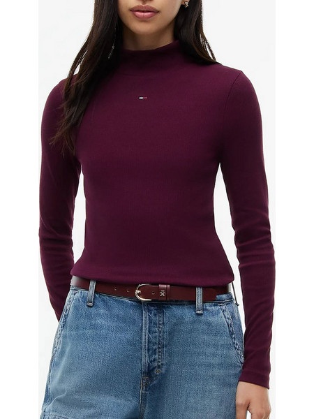 TOMMY JEANS TJW ESSENTIAL MOCK NECK DW0DW19830-V11 Plum