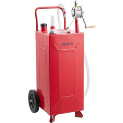 VEVOR Δοχείο Μεταφοράς Καυσίμου 113,6L από Ανθρακούχο Ατσάλι με Χειροκίνητη Αντλία και 2 Ρόδες, Κόκκινο JSJYCSYBCYQYMJW1P001V0