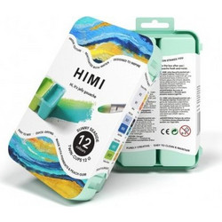 HIMI Twin Jelly Cup Gouache Σετ 12 Τέμπερες - Sunny Seaside Χρώματα Green Case | TST225