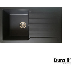 Duralit KS100 Ένθετος Νεροχύτης Γρανίτη Αντιστρεφόμενος Ματ Graphite 86x50cm