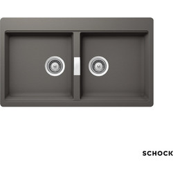 Schock Cristadur Mono Ένθετος Νεροχύτης Γρανίτη Ματ Silverstone 86x50cm 15295-1442