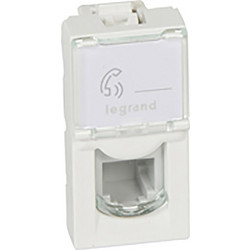 Telephone socket Mosaic - RJ11 - 4 contacts - 1 module - white