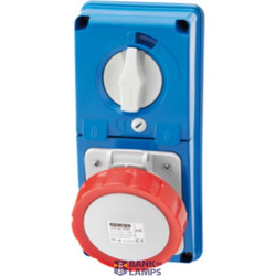VERTICAL FIXED INTERLOCKED SOCKET OUTLET - WITHOUT BOTTOM - WITH FUSE-HOLDER BASE - 3P+N+E 16A 380-415V - 50/60HZ 6H - IP67
