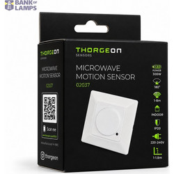 Microwave Motion Sensor 1200W Incand. / 1-8m 300W LED IP20 White THORGEON