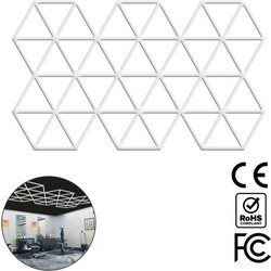 HexaLine - Διακοσμητικό LED Φωτιστικό Πάνελ Οροφής Πολυγωνικού Σχεδιασμού με Εσωτερικά Μοτίβα - 224W 110-240V - Μ482.8 x Π279.6