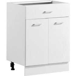 VEVOR Κάτω Ντουλάπι Shaker Λευκό 60 x 47,5 x 81,5 cm με 2 Πόρτες και 1 Συρτάρι ZBZZCJOKCJDJHVVHG001V0