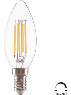 ΛΑΜΠΤΗΡΑΣ LED FILAMENT 4W E14 3000K ΔΙΑΦΑΝΟΣ DIMMABLE HM4048.01