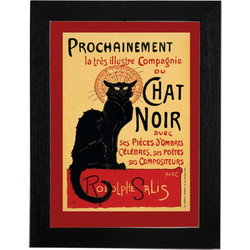 Αφίσα με κορνίζα μαύρη Chat Noir 30x40εκ Κορνίζα Ξύλινη Χρώμα Μαύρο Με Τζάμι MAT 29/69