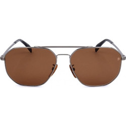 David Beckham DB1041/S 6LB/706 Ανδρικά Γυαλιά Ηλίου Τετράγωνα Κοκάλινα Ασημί με Καφέ Polarized Φακό
