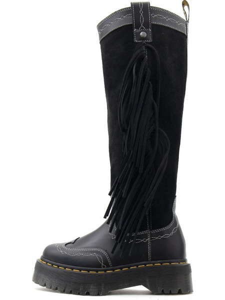 DR.MARTENS WOMEN HIGH BOOTS DESERT RODEO QUAD FRINGE SUEDE