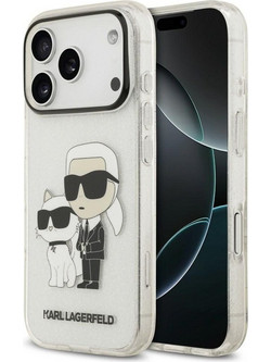Karl Lagerfeld IML NFT Glitter Karl&Choupette Back Cover Transparent (iPhone 18 Pro Max / 17 Pro Max)