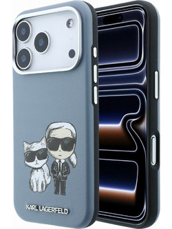 Karl Lagerfeld Smooth Leather KC Bodies Sketch MagSafe Light Blue Θήκη iPhone 18/17 Pro Max (KLHMP18X6PWKCIDB)