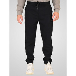 Rebase Ανδρικό Παντελόνι Φόρμας Fleece με Λάστιχο Μαύρο 262RPAN-6046