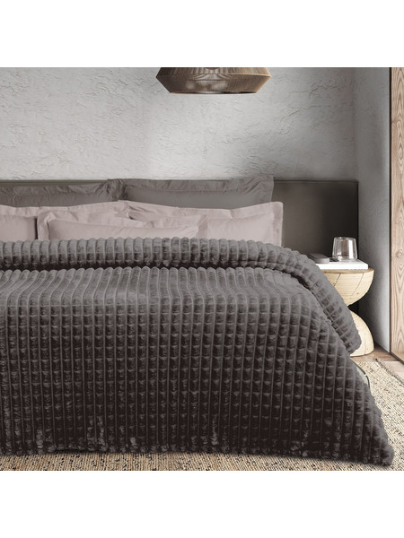 Das Home Κουβερτα Fleece 160Χ220 1390 Dark Grey Dark Grey