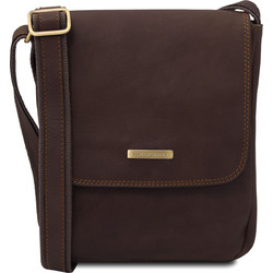 Tuscany Leather John Δερμάτινη Ανδρική Τσάντα Ώμου / Χιαστί Σοκολατί TL141408
