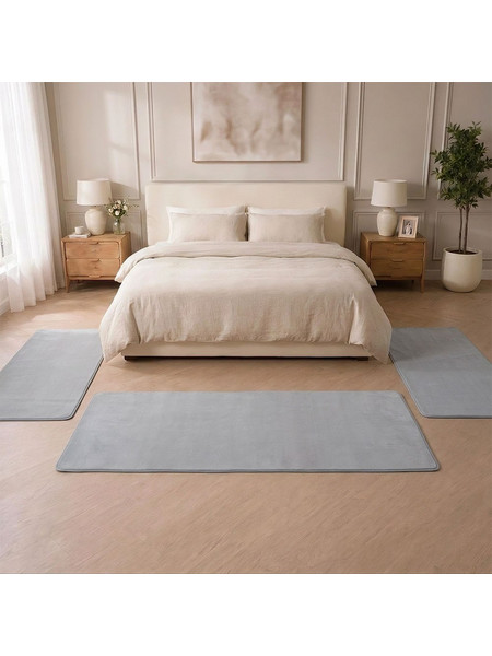 Σετ Κρεβατοκάμαρας 3τμχ Shaggy Soft Touch Ασημί Γκρι (2x70x130 + 1x70x200cm) J03-SILVERGRAY-SET