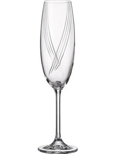 Crystal Bohemia Σετ Ποτήρια Flute Κολωνάτα Colibri Optic 220ml 6τμχ
