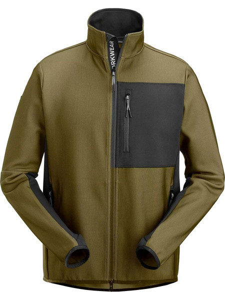 Jacket Flexiwork 8045 Full Zip Midlayer Snickers Khaki Green - Black - 3104
