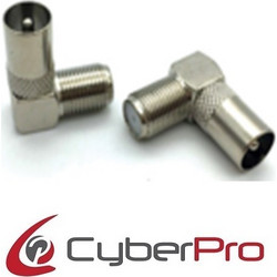 CyberPro Coaxial Male to F connector Female Γωνιακό