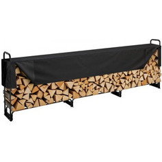 VEVOR Ξυλοθήκη Καυσόξυλων 386 x 36 x 117 cm με Αδιάβροχο Κάλυμμα 600D Oxford, Βαρέως Τύπου, για Τζάκι, Βεράντα, Εσωτερικό/Εξωτερικό Χώρο