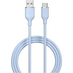 DEVIA JELLY SERIES A SILICONE CABLE USB TO USB TYPE-C (2.4A 1.2M) - BLUE