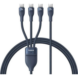 BASEUS FLASH SERIES III 3IN1 100W 5A TYPE-C TO 3 X TYPE-C CABLE 1.5M BLUE