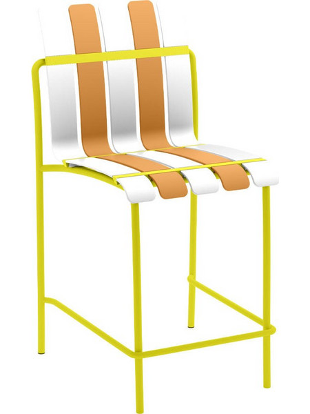 Kiosk Σκαμπο Bar Λευκο Πορτοκαλι 54x40.5x110cm - Liberta