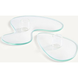 Σετ 2 γυάλινα κηροπήγια Μ10xΠ20cm