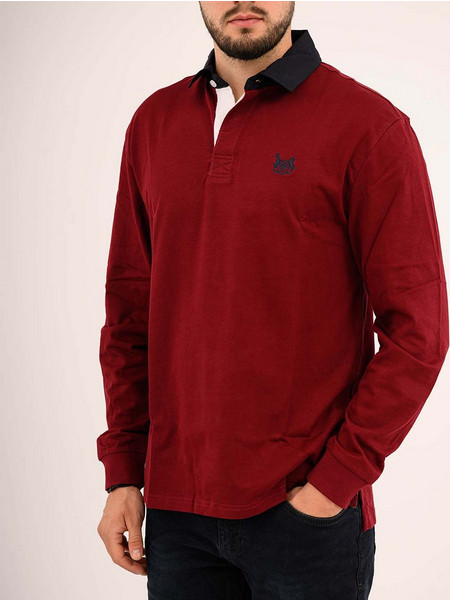 THE BOSTONIANS ΜΠΛΟΥΖΑ HEAVY RUGGER REGULAR FIT 3HP1202-BURGUNDY Bordeux
