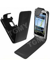 BLACK PU LEATHER FLIP CASE FOR NOKIA E7 (ΟΕΜ)
