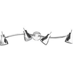 Φωτιστικό Τοίχου ή Οροφής Χρωμίου με 4 LED Spot Clovis 4x5W σε Γκρι χρώμα - Omnia