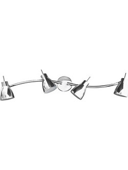 Φωτιστικό Τοίχου ή Οροφής Χρωμίου με 4 LED Spot Clovis 4x5W σε Γκρι χρώμα - Omnia
