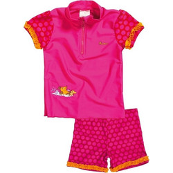 Playshoes Αντηλιακό UV Παιδικό Μαγιό Σετ με Μπλούζα για Κορίτσι Φούξια 461112
